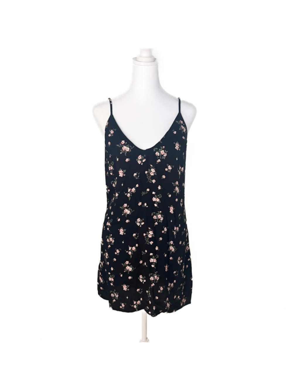 Reformation Black Ventura Floral Mini Dress S Preppy Y2K 90s Cottage Coquette